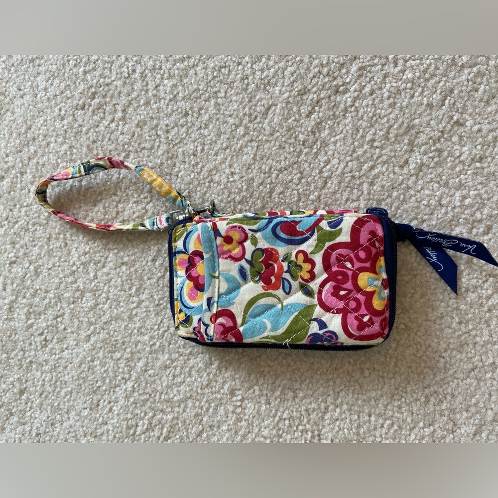 Vera Bradley Hope Garden Wristlet with Pink and Blue Accents